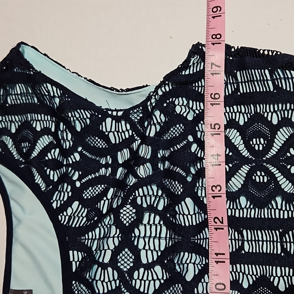 Covington | Blue and Aqua  Lace A-line Dress - Picture 6 of 10